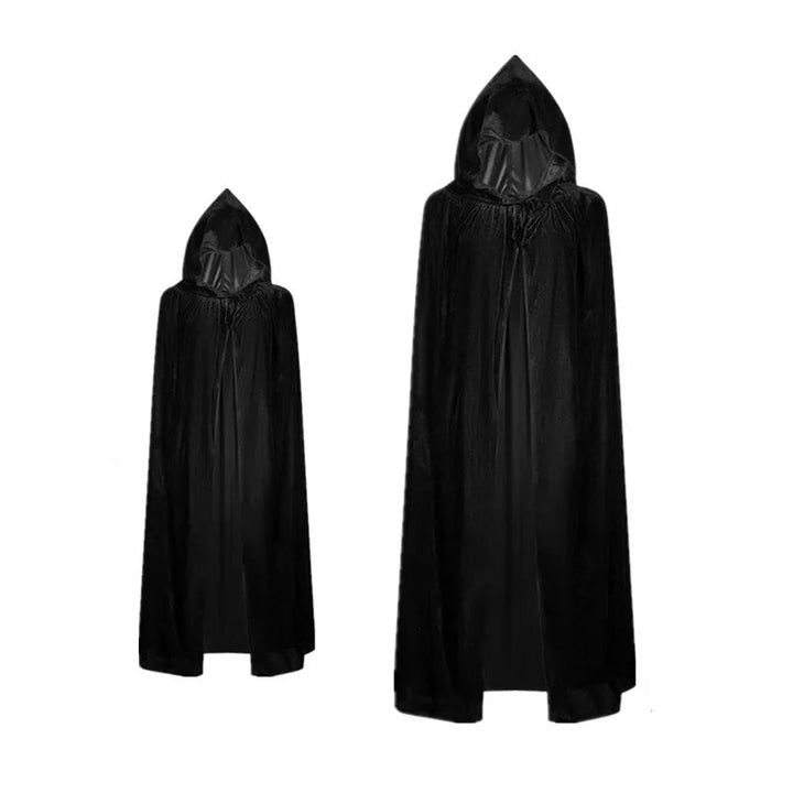 Scary Kids Grim Reaper costume with flowing black robe & hood. Perfect for Halloween parties & trick-or-treat.
