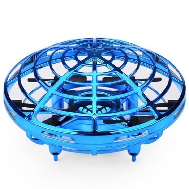 Kids' gift: USB rechargeable, hand controlled UFO flying drone toy. Features bright LED lights for interactive indoor play.