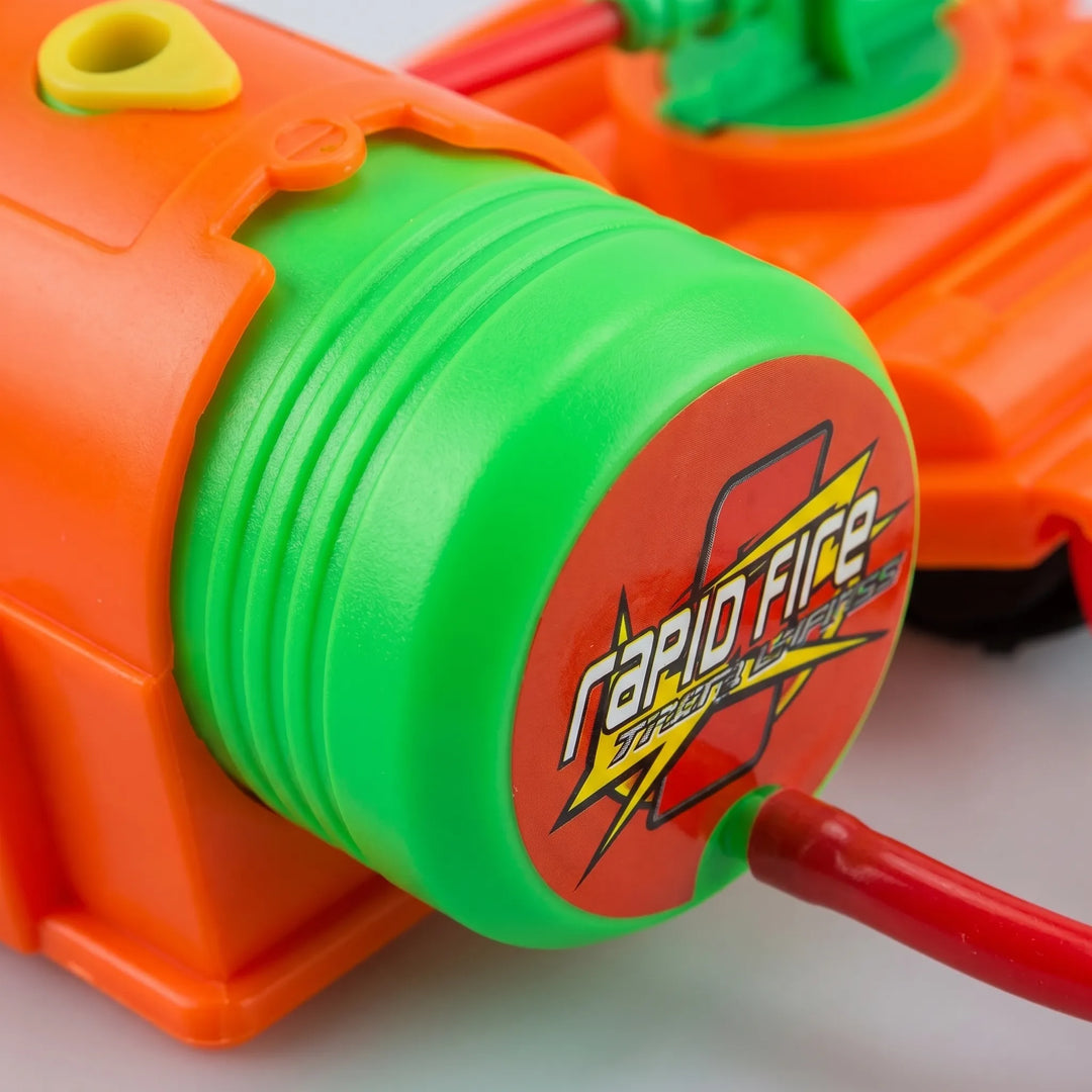 Kids' hands-free water blaster wrist toy, making summer outdoor water fights and games easy & fun.
