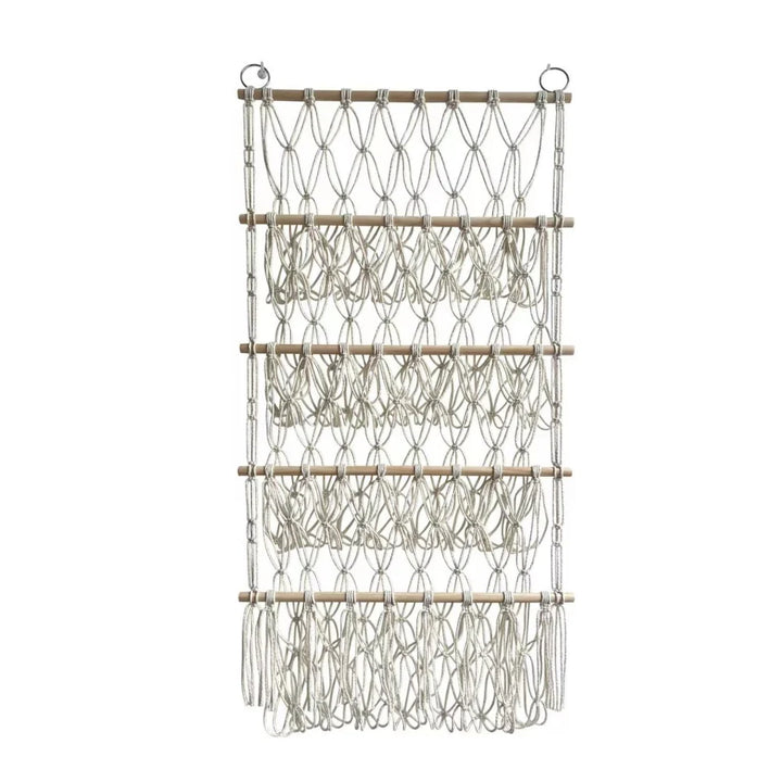 Children's toy storage net for nursery decor & playroom organization; keeps stuffed animals neat & accessible.