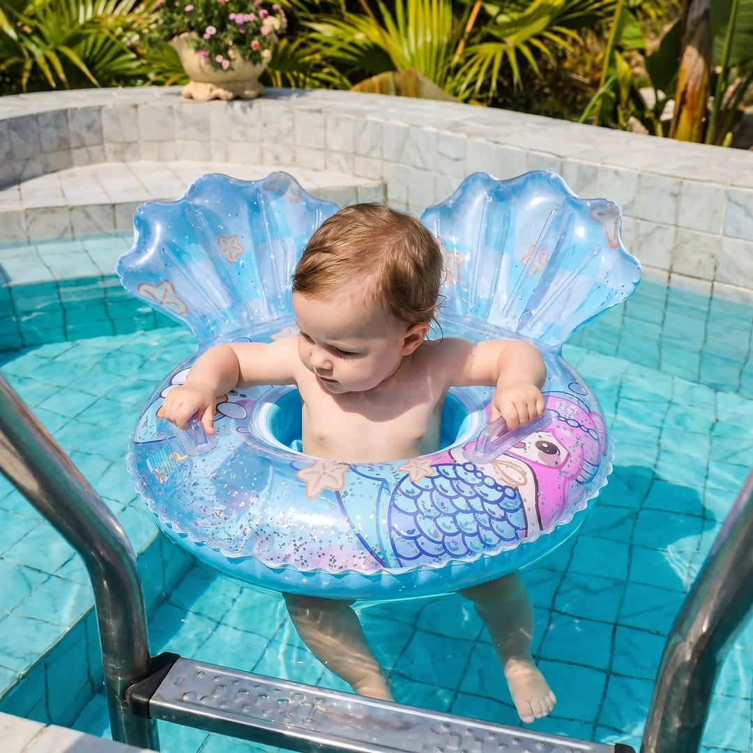 Kids' inflatable mermaid pool float for summer fun, perfect water toy for children's outdoor play.