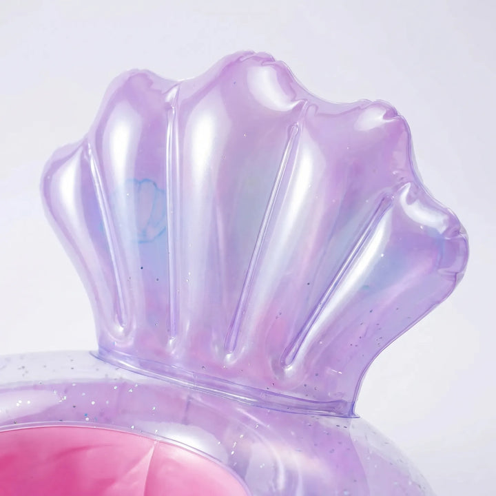 Children's mermaid-themed inflatable swim float for safe and fun summer water play.
