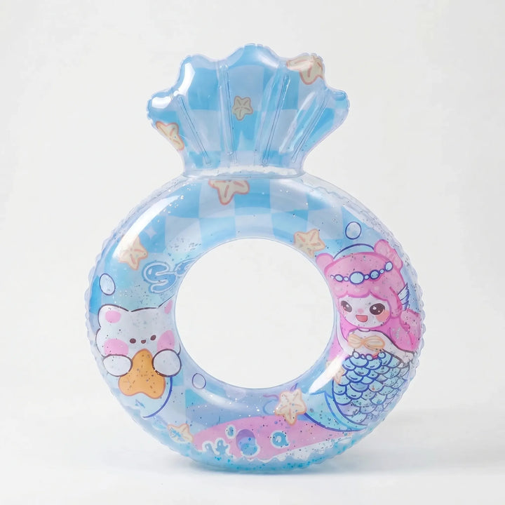 Kids' inflatable pool float with a magical mermaid design, perfect for summer fun.