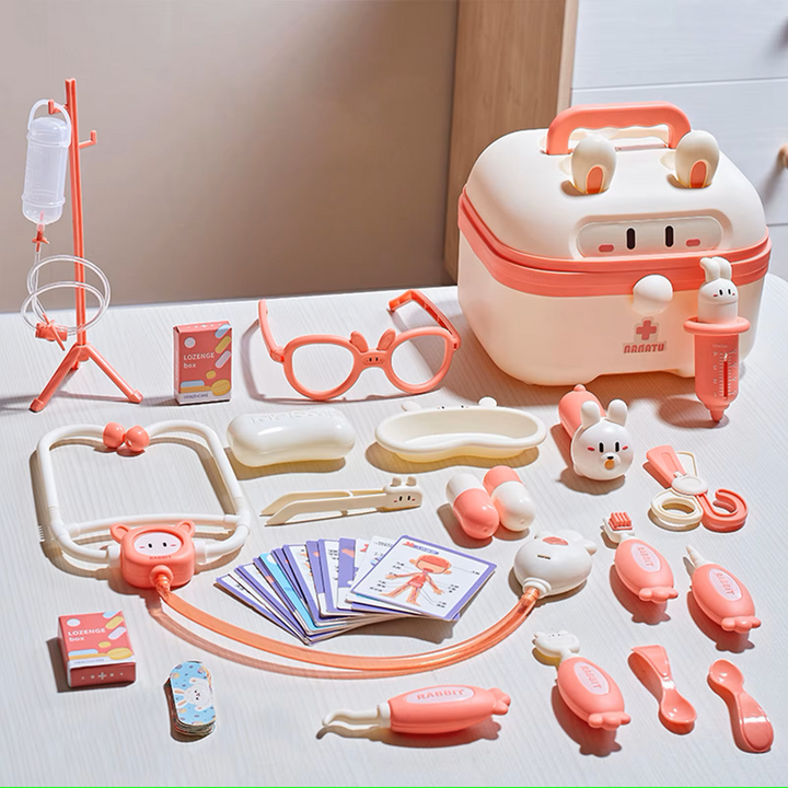 Educational medical kit for kids. Encourages imaginative role play & helps toddlers learn about doctors.