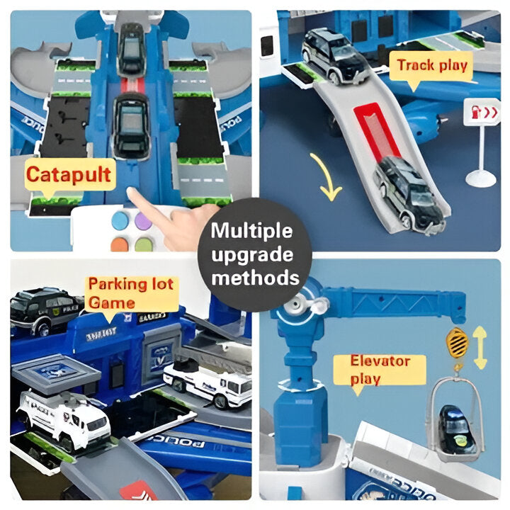 Durable, screen-free emergency airplane and vehicle playset; a perfect interactive gift for creative kids.