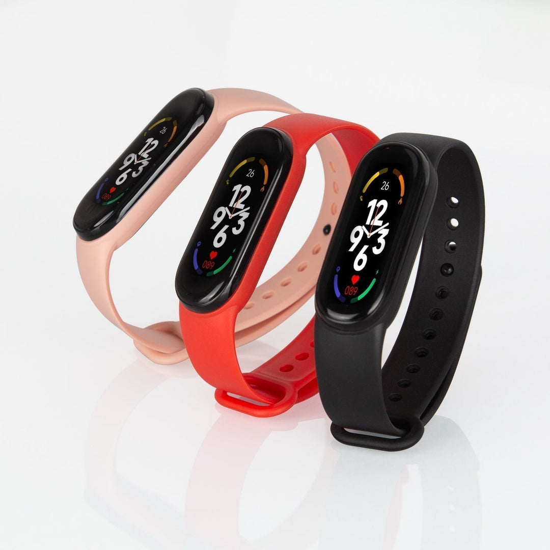 Kids' interactive fitness tracker watch, bright screen, comfortable silicone strap for active children.