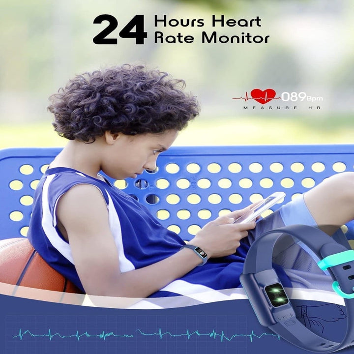 Versatile kids' fitness tracker, digital watch with activity monitor & comfortable silicone strap design.