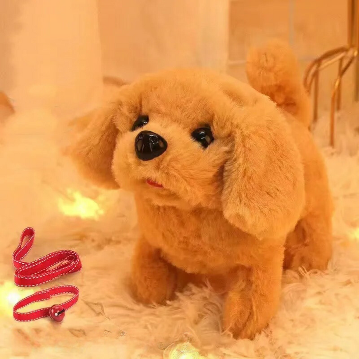 Interactive robot dog walking and barking, a responsive electronic pet toy for children's engaging playtime.