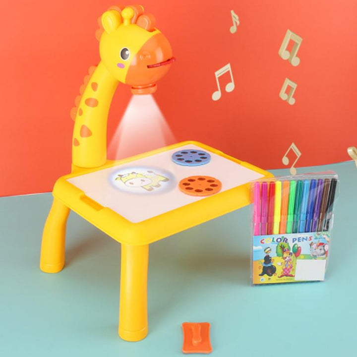 Kids' creative LED drawing & tracing projector with music. An engaging educational art toy for young artists.