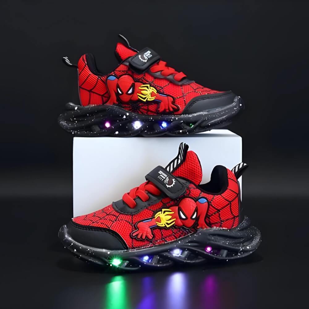 Fun hero-themed light-up LED sneakers for kids. Vibrant colors and active wear design for imaginative play.