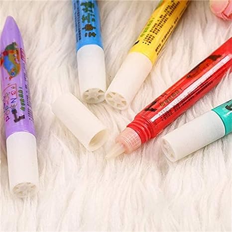 Colorful set of 3D puffy paint pens for kids. Essential art supplies for crafting, drawing, and school projects.