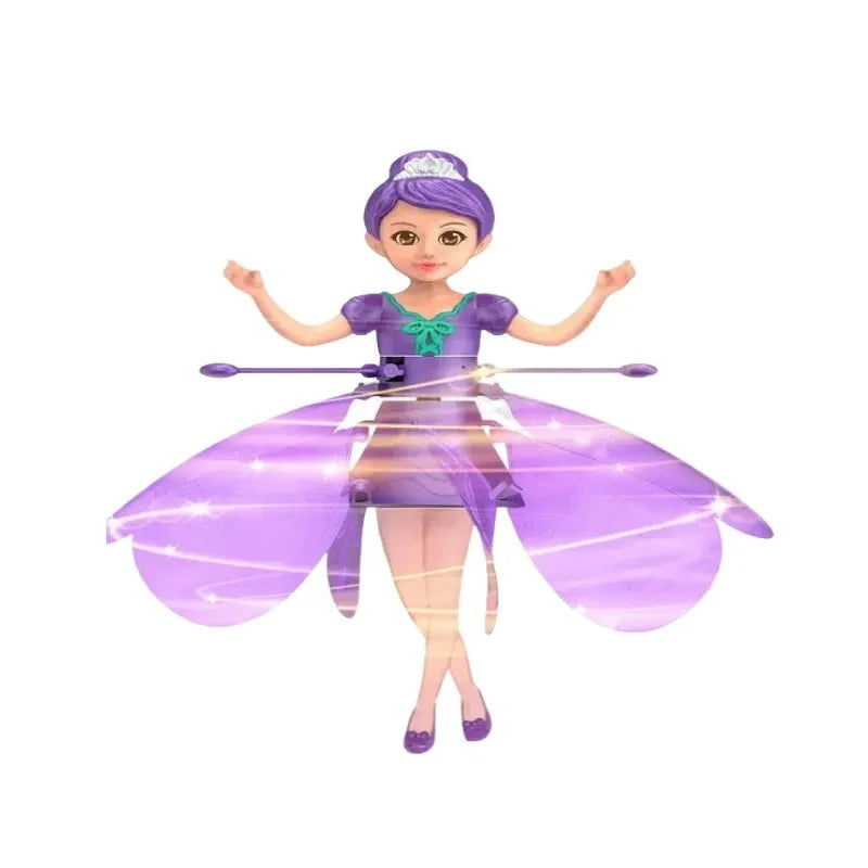 Side view of an enchanted flying drone for children, an innovative gesture-controlled playtime toy