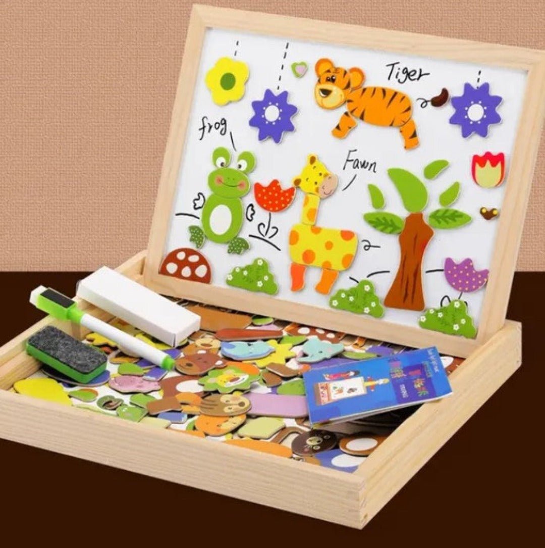 Magnetic whiteboard drawing toy set for kids, enhancing educational play & creativity.