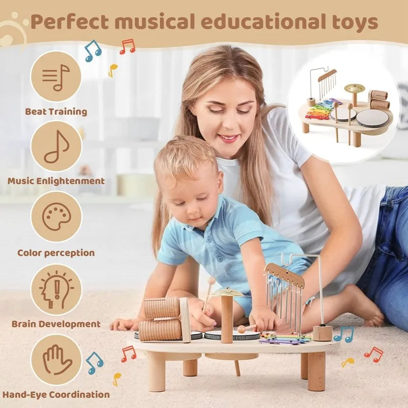 Educational MelodyMaker music toy for kids, fostering sound exploration, creativity, and early childhood learning in toddlers.