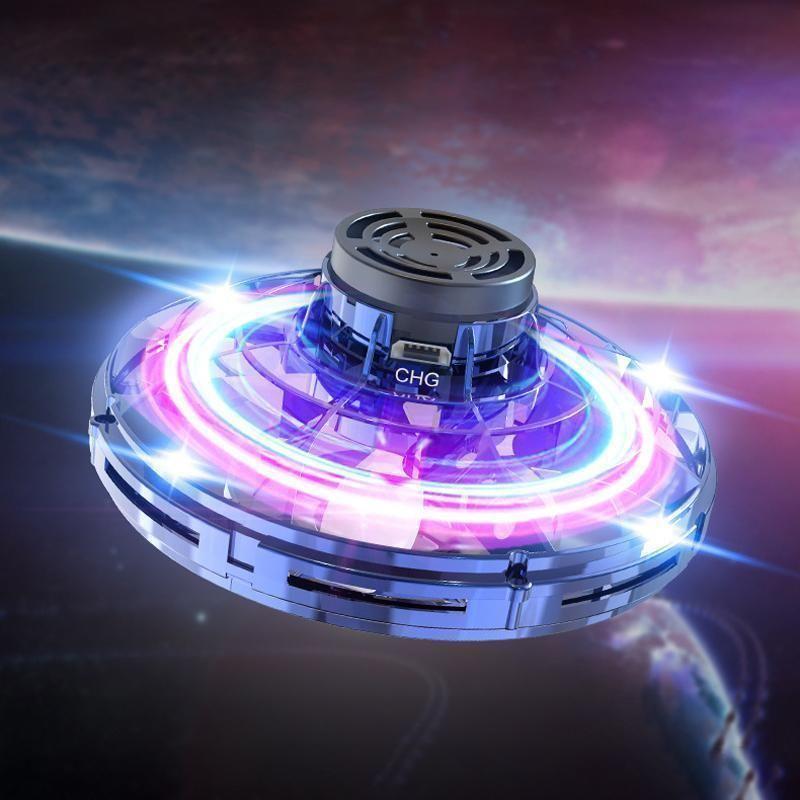 LED mini drone for kids, a bright, rechargeable flying helicopter toy for indoor play.