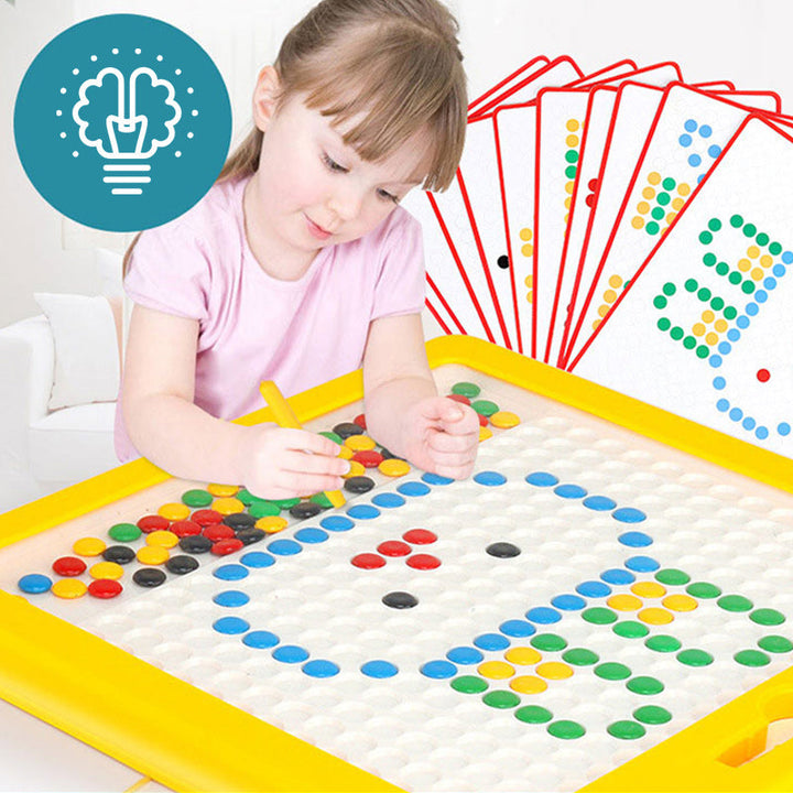 Educational magnetic drawing board for kids, a fun MiniMaster travel toy promoting fine motor skills & creativity.