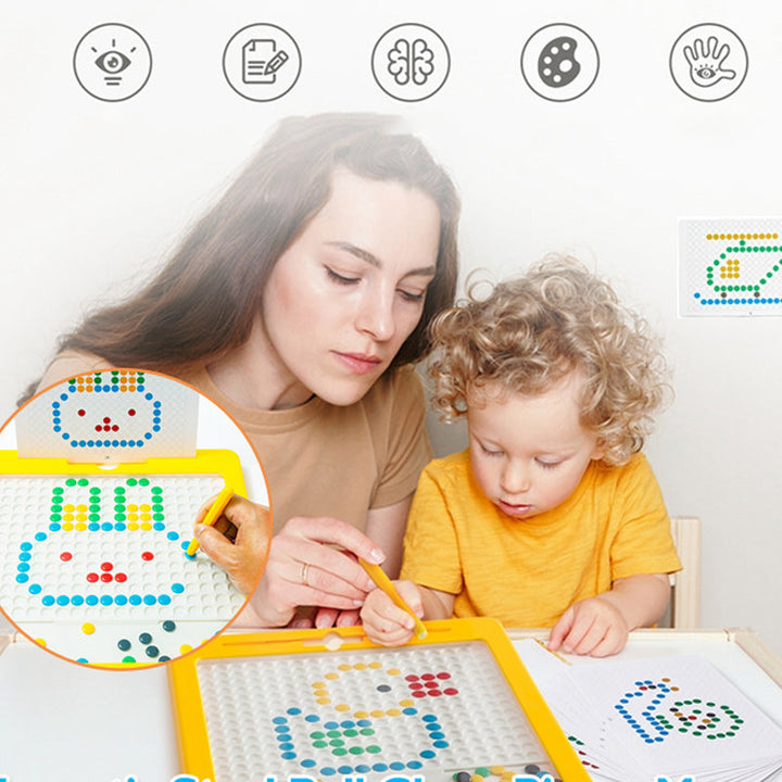 Toddler magnetic drawing pad, a MiniMaster learning game for preschool creative play & developing fine motor skills.
