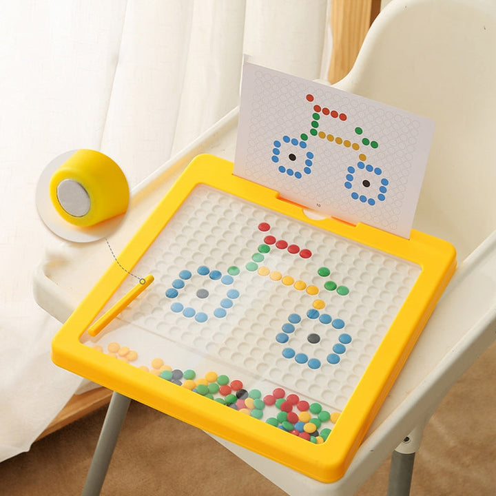 Portable magnetic drawing pad for kids, MiniMaster travel toy. Encourages creative play & preschool learning.