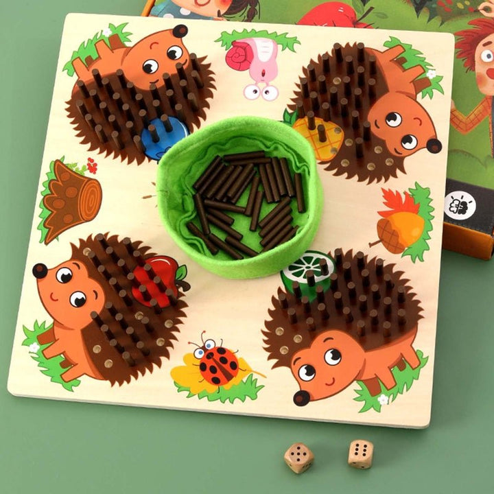 Sensory counting hedgehog for toddlers. Engaging Montessori math game promoting fine motor & early development.