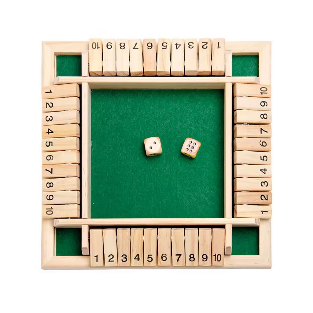 Wooden Montessori dice game for kids. Educational toy for number learning, math skills & logical thinking development.
