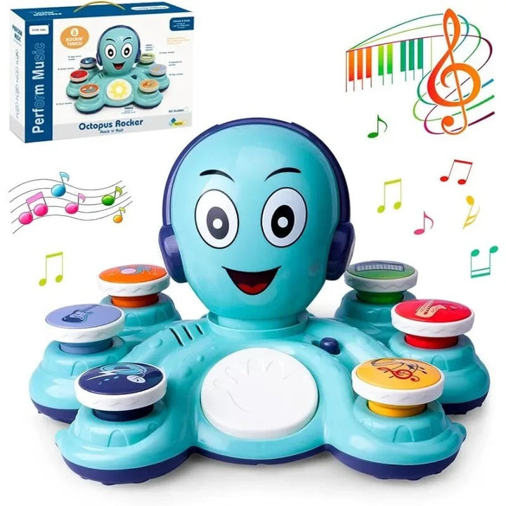 Colorful musical octopus dance toy for children, a great gift for sensory and early development.