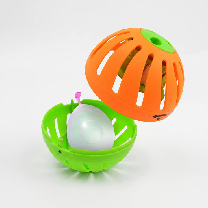 Colorful water balloon passing game set with slingshot launchers, ideal for outdoor kids' summer activities.