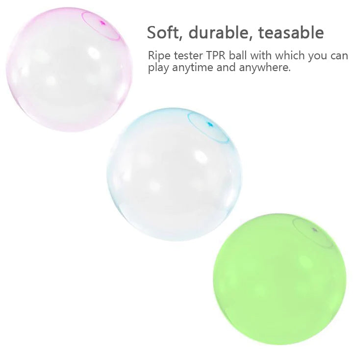 Safe & durable tear-resistant bubble ball, perfect outdoor toy for kids' summer games.
