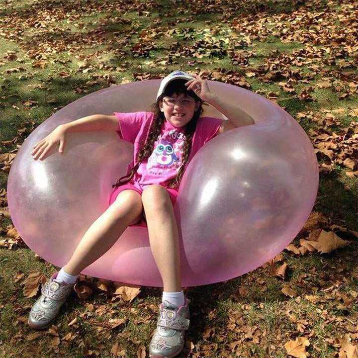 Colorful inflatable bubble ball, a tear-resistant outdoor toy for kids' active summer play.