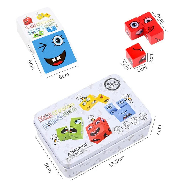 Close-up of smooth, durable wooden texture of BlockiMix educational puzzle pieces, safe for toddlers.