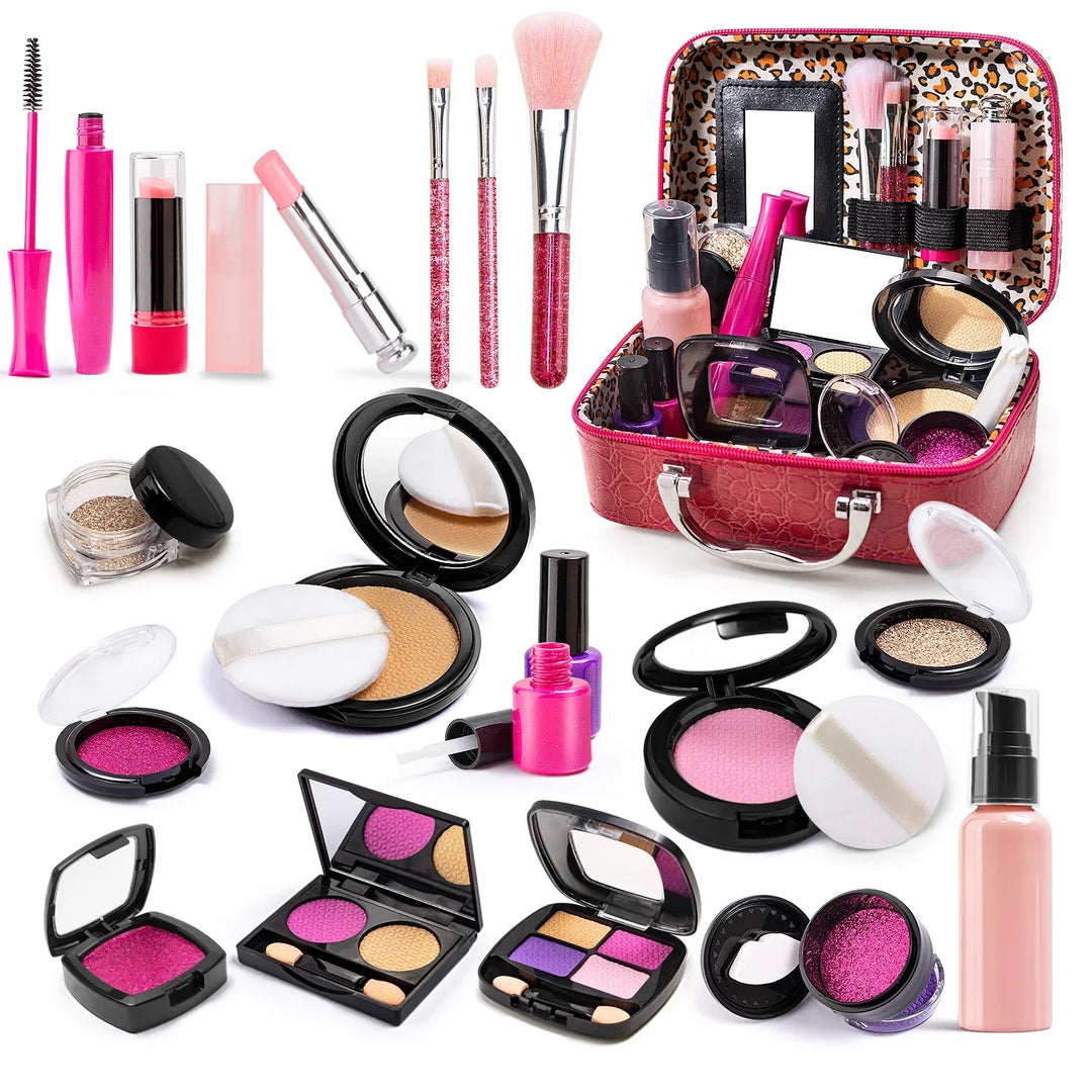 Kids' Pretend Play Makeup Kit by Playbella, perfect for toddler girls & imaginative role play. Safe, fun toy set.