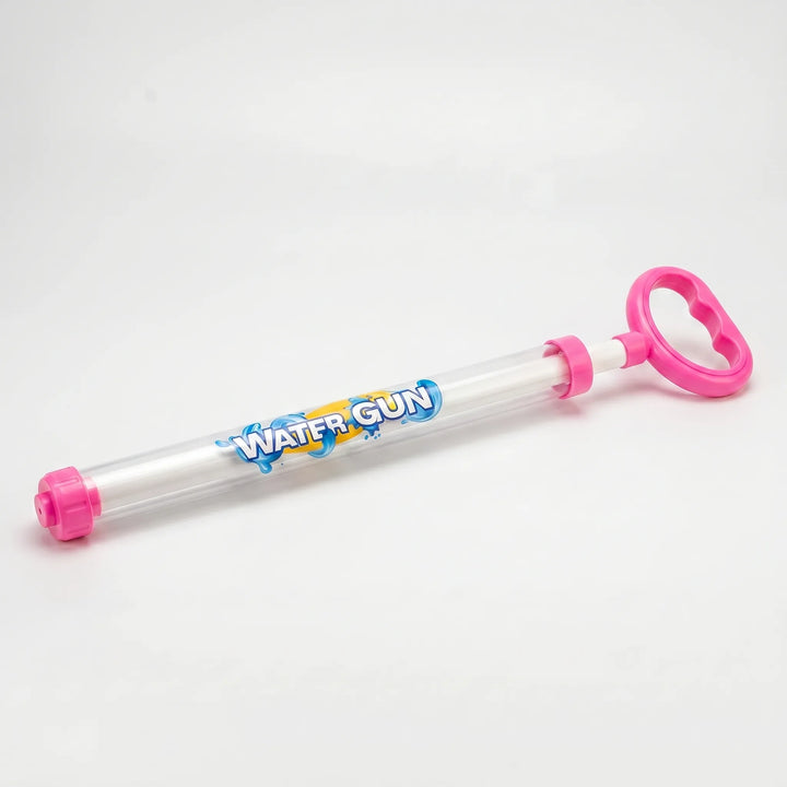 A set of colorful pull-action water guns for kids, ready for exciting outdoor summer water play.