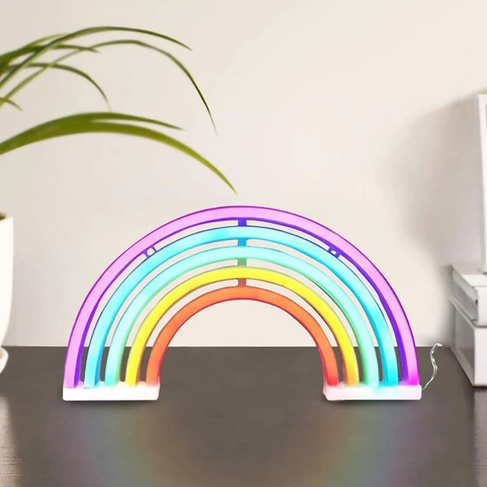Soothing RadiantArc rainbow projector night light for a calming bedroom ambiance. Perfect LED gift for kids' rooms.