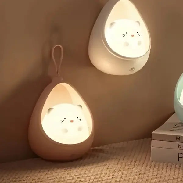 Kids' rechargeable animal night light with motion sensor for nursery, soft LED glow.