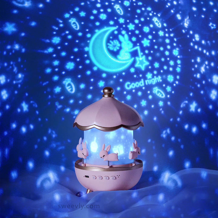 Nursery decor: Kids' Rest & Dream Projector creating a magical, calming atmosphere for a child's bedtime.