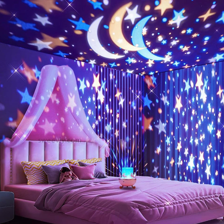 Gift for kids: DreamLite projector, an imagination toy & night light promoting restful sleep in children's rooms.