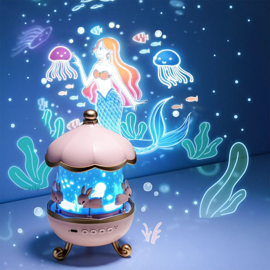 The Kids' Dream Projector helping children relax for restful sleep with its gentle light & calming sounds.