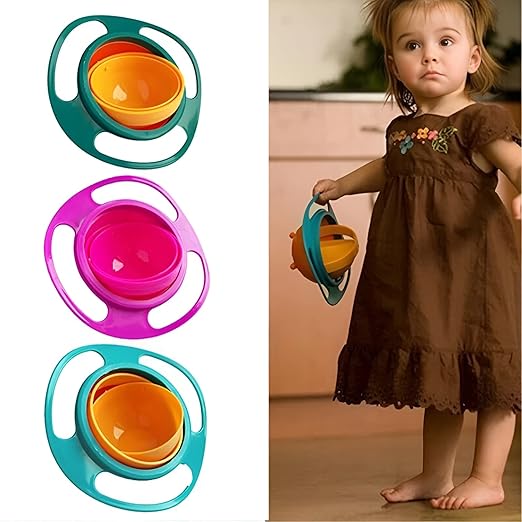 Toddler essential: Mess-free gyro snack bowl. Spill-proof design for baby feeding.