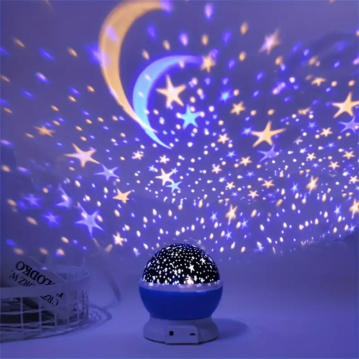 Nursery star projector night lamp. Soft galaxy light & sleep aid for babies and kids' room decor.