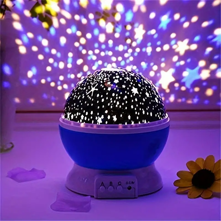Kids' star projector with music & galaxy light. Rechargeable night lamp, perfect sleep aid for children.