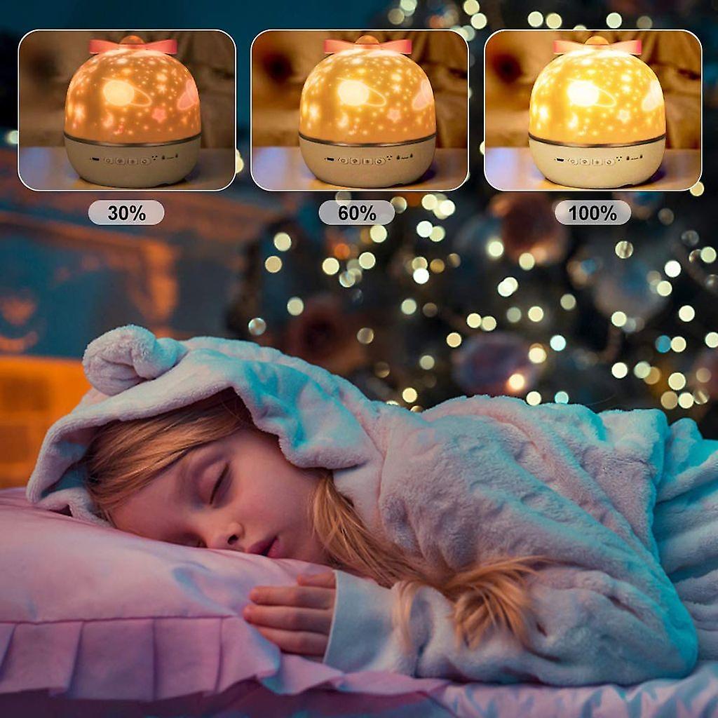 USB rechargeable star projector night light, a portable sleep aid for kids' nursery, calming & enchanting.