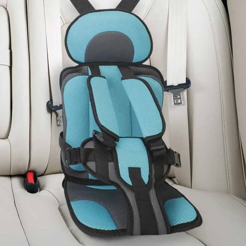 Toddler booster car seat with robust safety harness & soft cushion for secure and comfy rides.