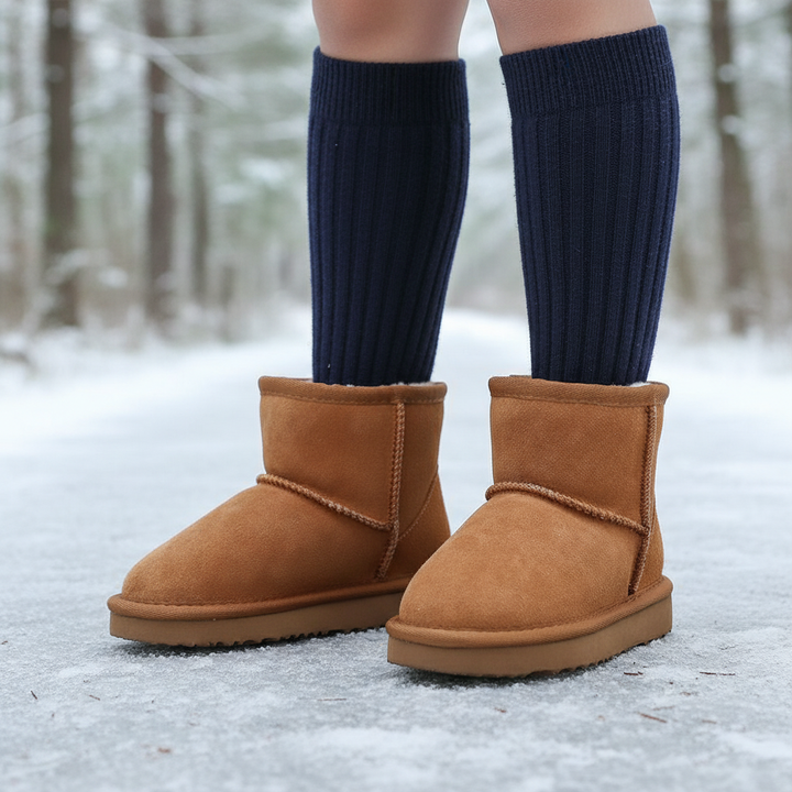 Kids' waterproof warm winter boots, ideal for snow and cold weather, non-slip sole