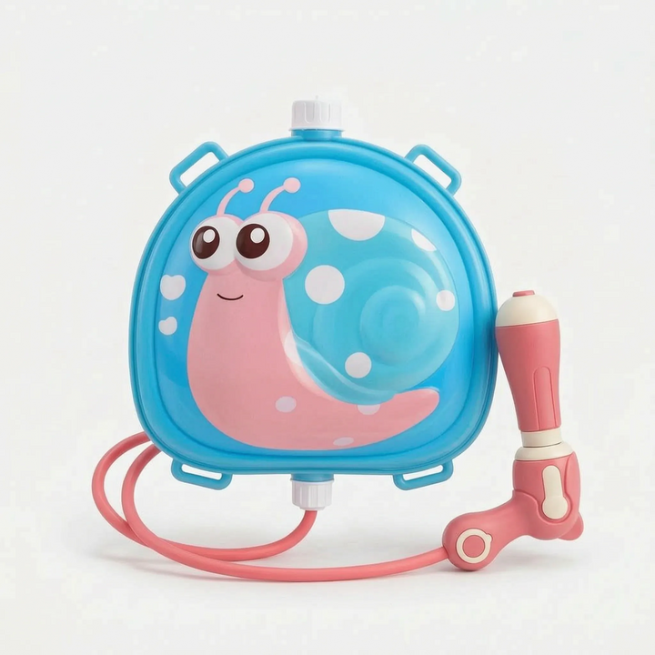 Brightly colored animal design backpack water blaster, a cool summer toy for energetic kids.