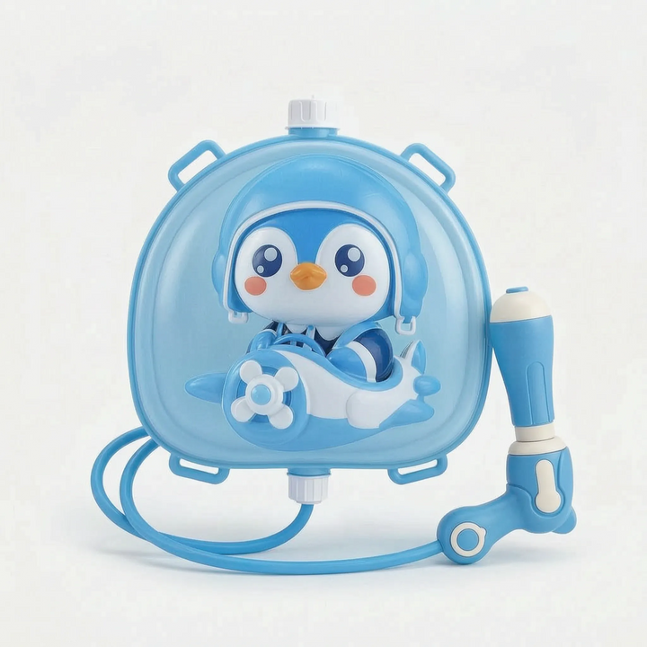 Adventure-ready kids' wearable water blaster, fostering active play and imagination outdoors.