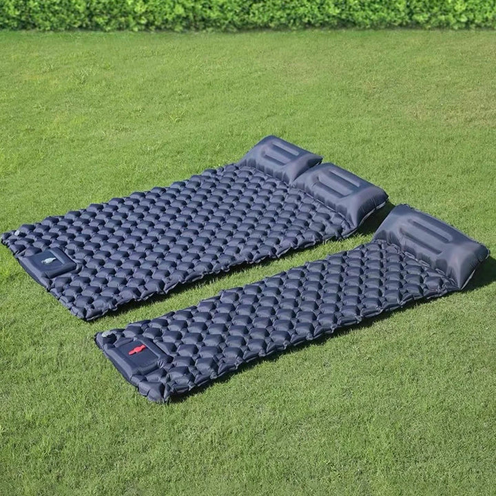 Spacious Kieran double sleeping pad for camping, deflated for easy packing