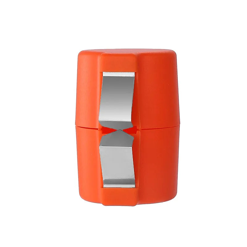 Durable stainless steel & plastic egg cracker, a must-have kitchen tool for mess-free breakfast prep.