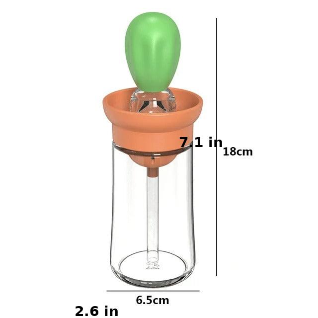 Precise oil dispenser and sauce brush in one, made from food-grade silicone for kitchen cooking.