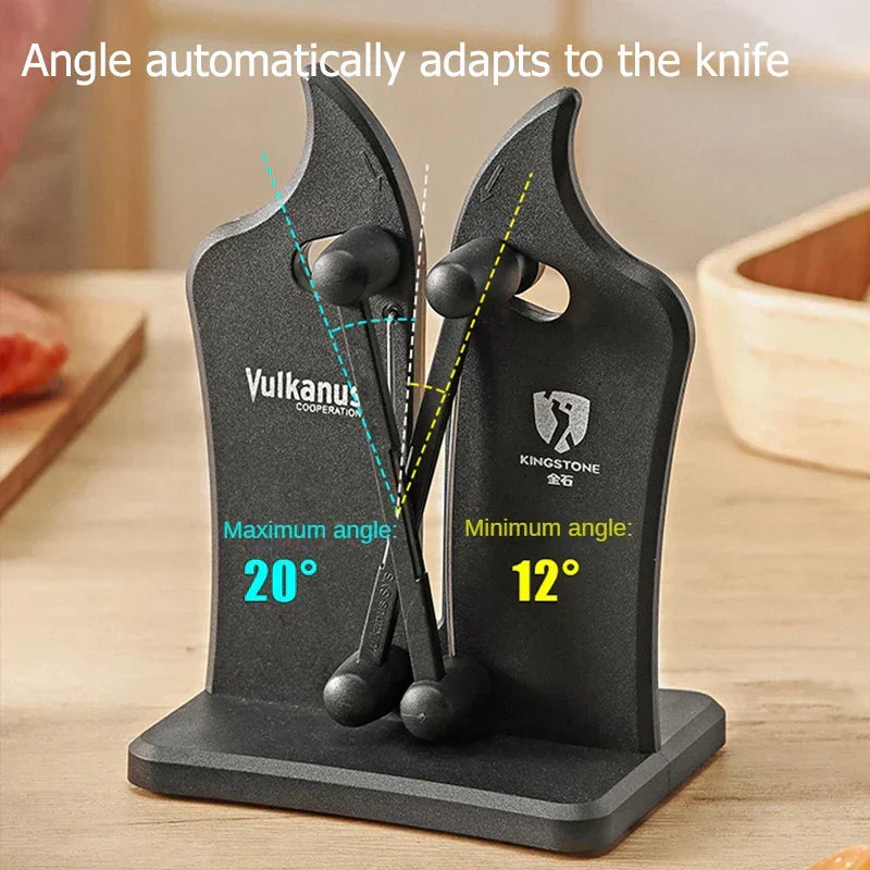 Professional triple-action knife sharpener, a durable kitchen tool for precision blade sharpening.
