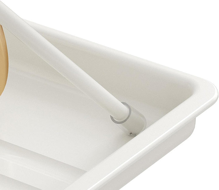 Modern 2-tier folding dish drying rack, stainless steel upper, carbon steel base, with detachable water tray.