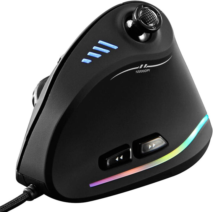 Kryvos vertical RGB gaming mouse, ergonomic design for PC gaming, high DPI and 11 programmable buttons.